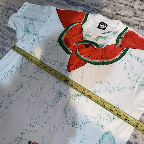 Vintage 90s Screen Stars WATERMELON Print All Over Print 50/50 Graphic Shirt Herren XL - Bild 7 von 8