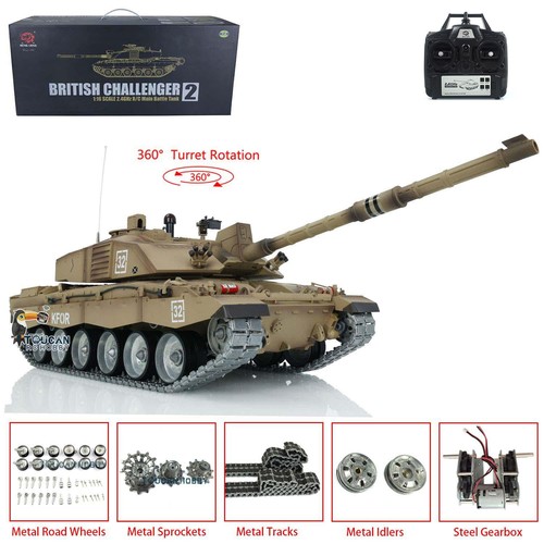 1/16 Henglong Customized 7.0 Challenger II 3908 RC Tank Metal Tracks W/ Rubbers - Picture 5 of 12