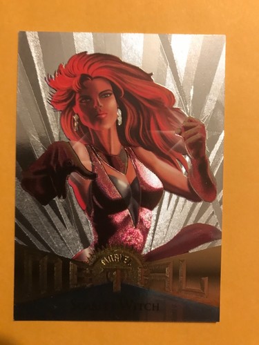 Tarjeta ESCARLATA BRUJA #25: Marvel Metal 1995 Nueva Nueva M/Mt, PLATA Paralela RED ELÉCTRICA sub - Imagen 3 de 7