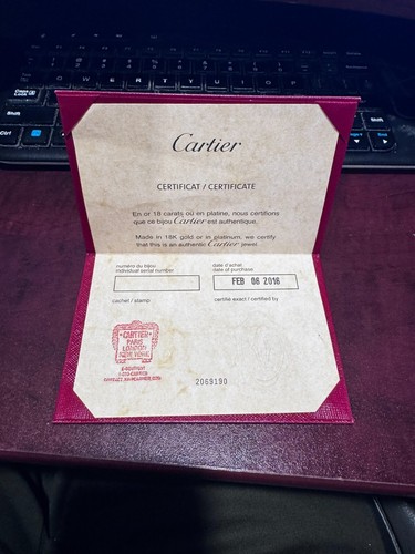Authentic Cartier 18K Gold and steel Jewel certificate - 第 1/4 張圖片