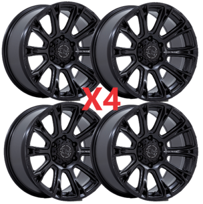 17X9 MATTE BLACK WHEELS RIMS OFF ROAD BLACK RHINO