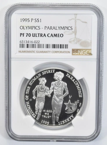 1995-P PF70 UC Olympics-Paralympics Commemorative Silver Dollar NGC