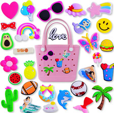Charms for Bogg Bag Accessories Beach Baseball Charms 30Pack Random Color Cute P