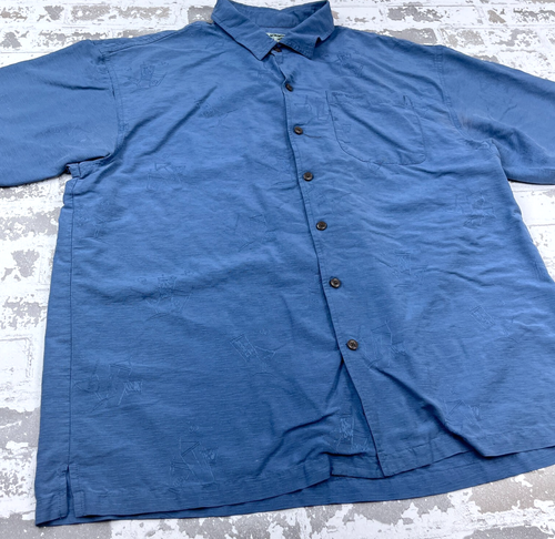 Big Dogs Shirt Men XL Blue Silk Button Up Camp Hawaiian Martini Drink Print * - Picture 4 of 11