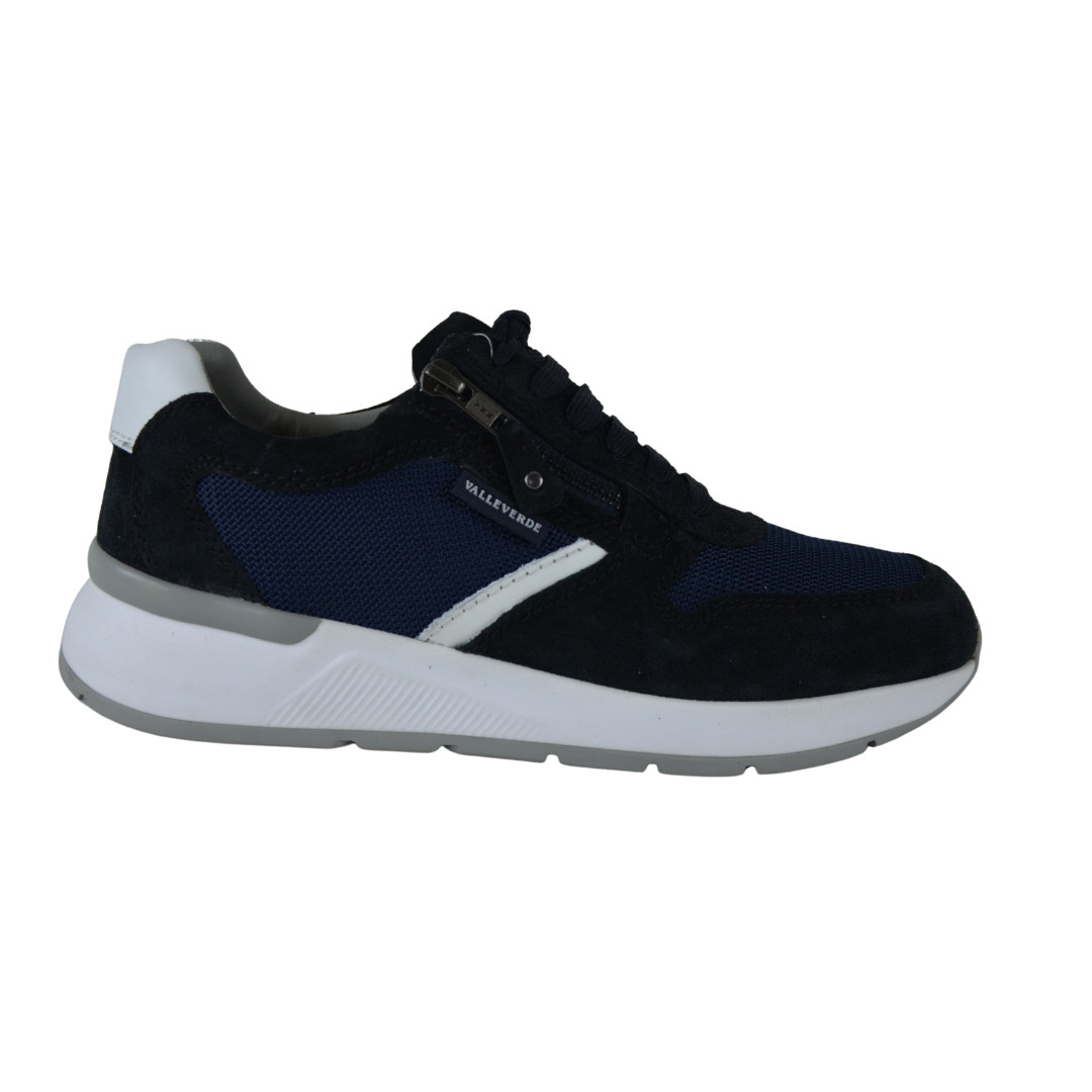 Sneakers Valleverde Uomo Art. 36845 in Camoscio Blu