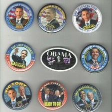 9 Barack OBAMA 2013 pin INAUGURATION + Campaign pinback MICHELLE Joe BIDEN 