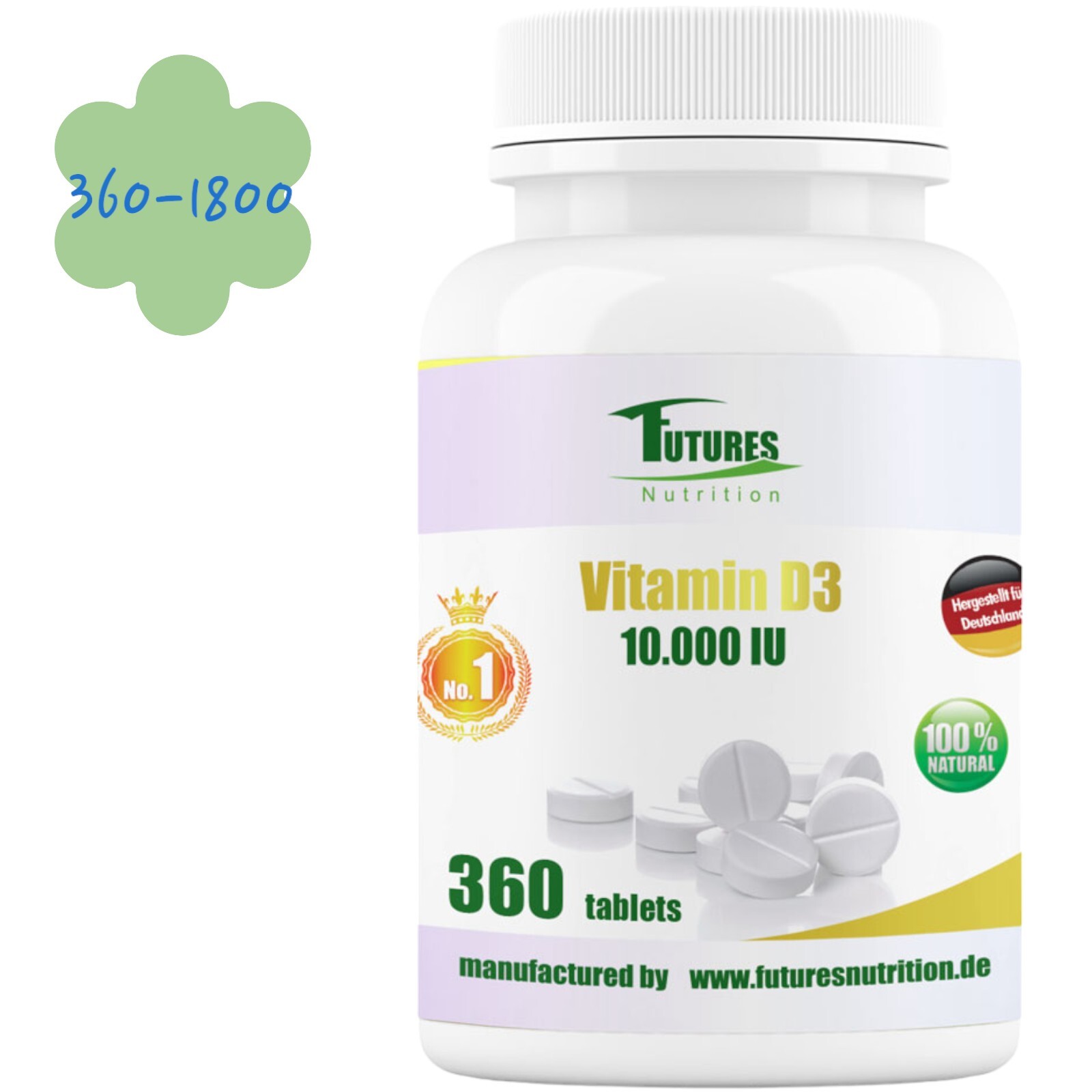 VITAMIN D3 DEPOT 10.000 I.E - 360-1800 VEGANE TABLETTEN