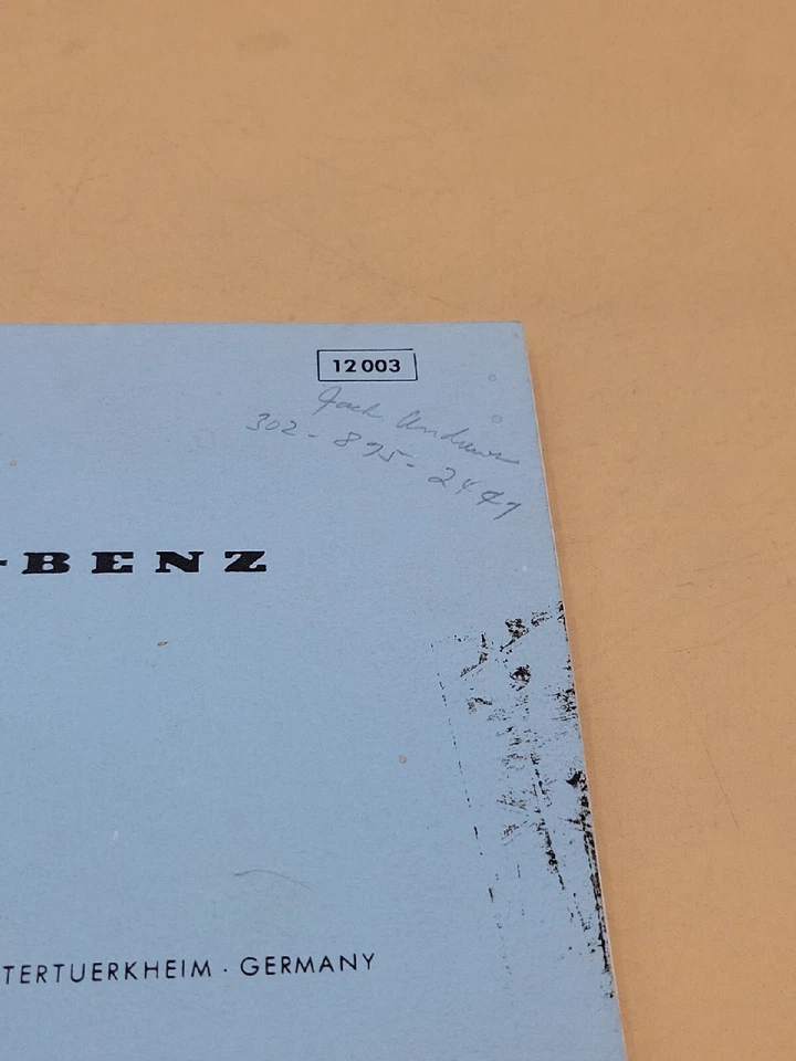 Mercedes Benz Type 190 SL 1959 catálogo guía C manual folleto 12003   Foto 2 de 4
