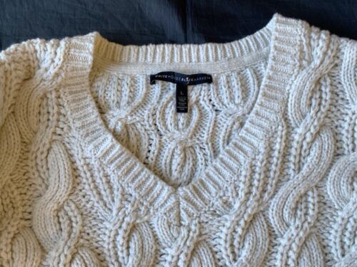 Maglione donna usato in ottime condizioni Casa Bianca mercato nero maglia cavo pesante scollo V linguetta taglia L - Foto 3 di 3