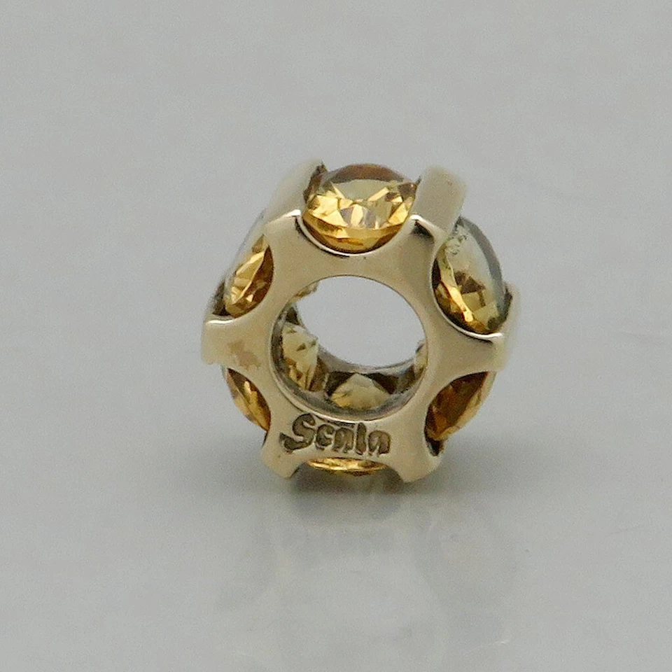 Anhänger Läufer mit Citrin Besatz in 375/9K Gelbgold - Bild 3 von 4