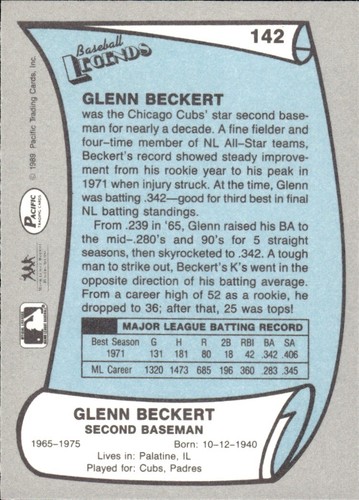1988 and 1989 Pacific Baseball Legends MLB Set Break #1-#220 — You Choose! - Picture 283 of 441