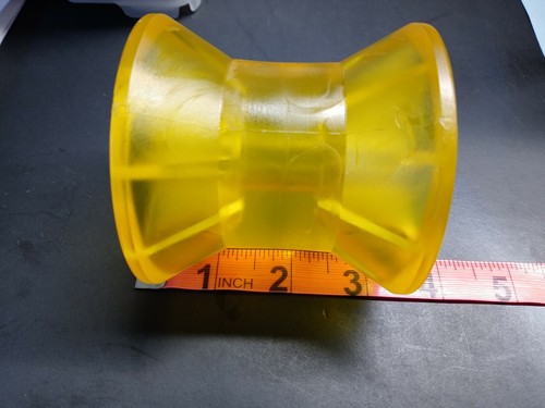 3" Inch Polyurethane Boat Trailer Bow Stop Roller, 1/2" shaft - Picture 2 of 3