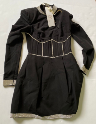 draped mini dress with sleeves Rebecca Minkoff Women's Mckenna Draped Mini Dress - Black