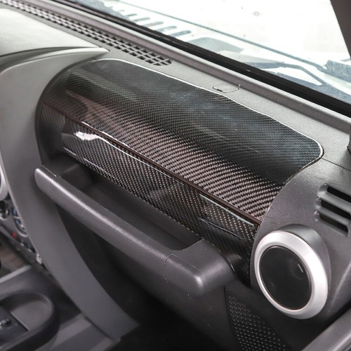 Cubierta decorativa copiloto tablero delantero fibra de carbono suave para Jeep Wrangler JK 2007-2010 - Imagen 5 de 7