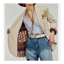 Free people Rowan blazer cream