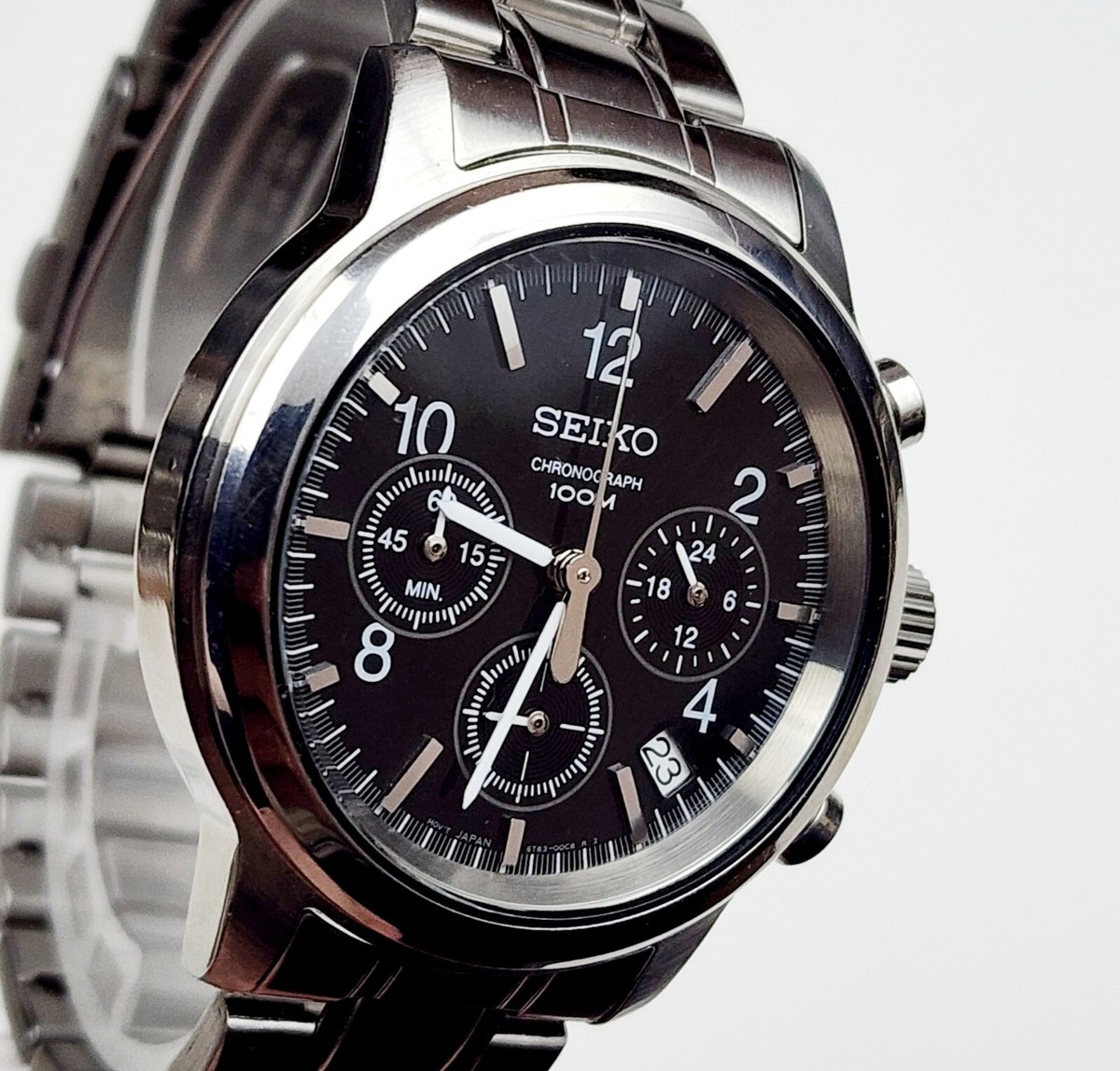 値下げ！SEIKO クロノグラフ　電池新品‼︎6T63ムーヴメント搭載　美品 Seiko Men's Black Watch - 6T63-00A0 for sale online | eBay