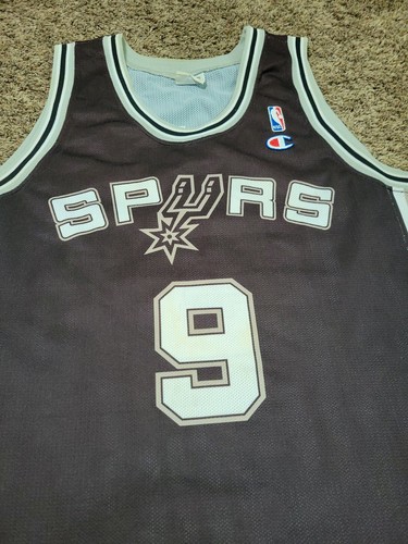 Vtg Tony PARKER NBA SAN ANTONIO SPURS NBA European JERSEY CHAMPION Black XL 48 - Picture 5 of 14