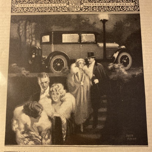 Rare 1925 VTG V-63 Cadillac Coach Fred MIZEN Wealthy Couples Date Night Fur Coat - Picture 2 of 5