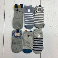 Toddler 6 Pack Animal Socks Rubber Bottom One Size