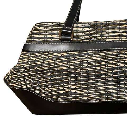 VTG Etienne Aigner Woven Straw & Black Leather Handbag Shoulder Bag Purse Women - Picture 18 of 23