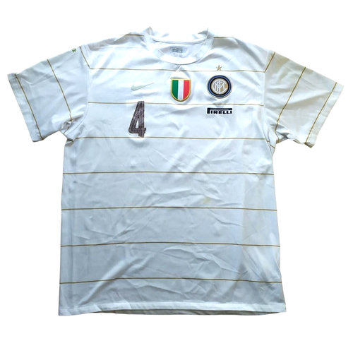 JAVIER ZANETTI #4 Worn Football Training Shirt Inter Milan 2008 2009 Nike XL - Picture 1 of 10