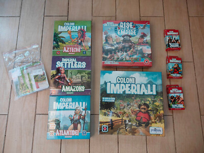 Komplettes Konvolut Imperial Settlers ''Spiel + 4 Exp. + 3 Set Deks + 7 Mini Exp.'' Neu & Versiegelt