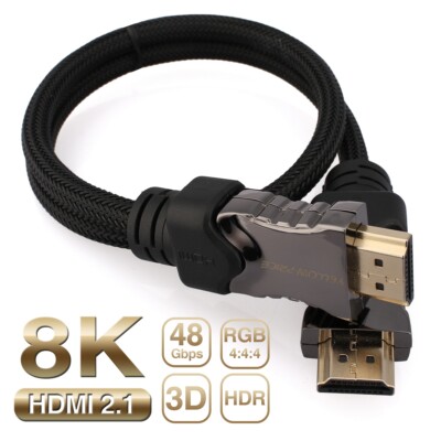 Short HDMI Cable Braided 2.1V High Speed Full HDTV 3D 7680P For TV XBOX SKY PS4