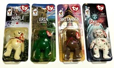 McDonalds Ty Beanie Babies Bears Maple, Glory, Erin, Britannia RARE with ERRORS
