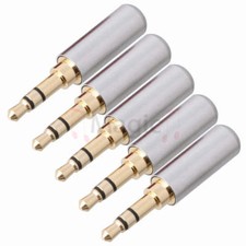 5PCS 3.5mm 1/8" 3 Pole Male Repair Earphones Jack Plug adapter Soldering Chrome