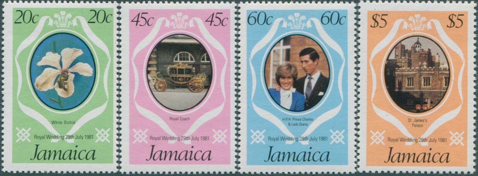 Jamaica 1981 SG516-519 Royal Wedding set MNH