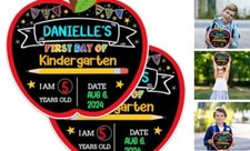 First Day  Last Day of School Chalkboard Signs, 9.5"x10.3" Double Sided Back