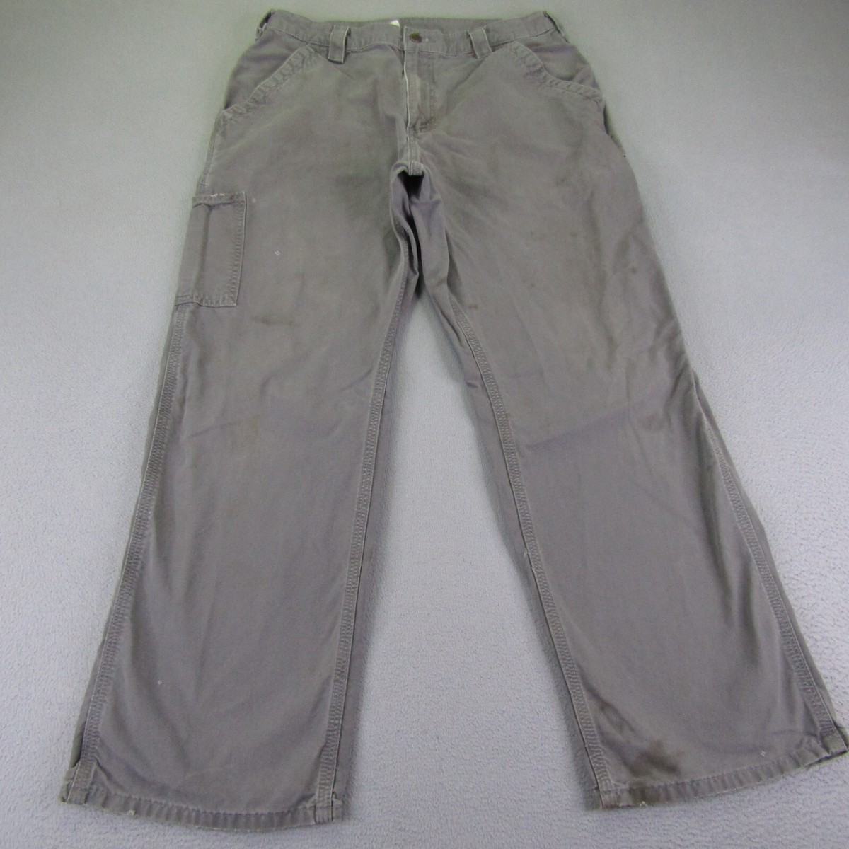 Carhartt Pants Mens 34x30 Gray Original Fit Canvas Utility