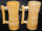 Vintage FRANKOMA Pottery Kitchen Salt Pepper Shaker Set With Handles Brown — photo 1