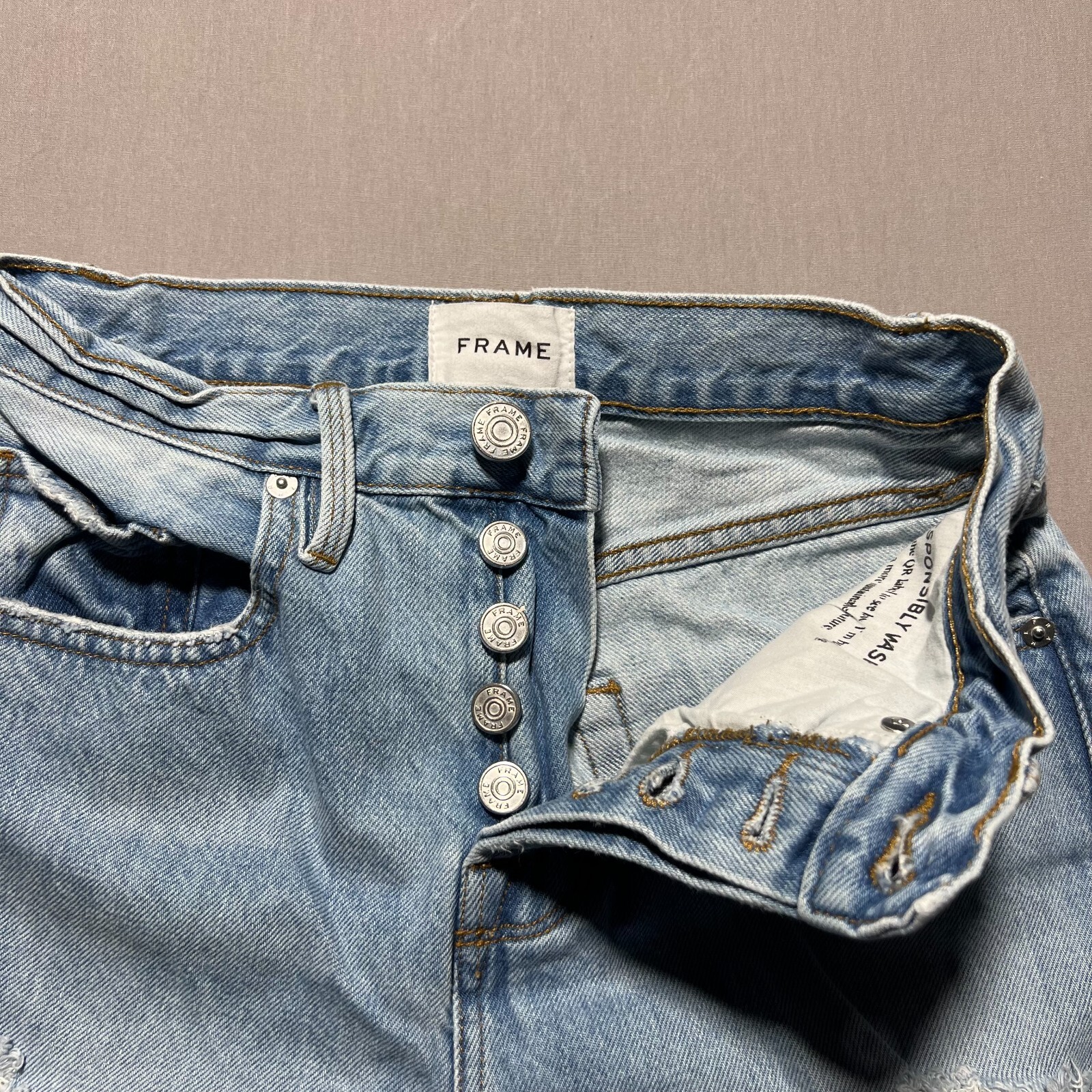 Frame Le Original Patch Work Distressed High Rise… - image 4