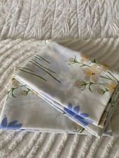 Vintage Pacific Set of 2 Floral Pillowcases 60s 70s Made in USA Blue White Green