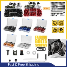 177/195PCS Motorcycle Complete Fairing Bolts Bodywork Screws Nuts Set M5 M6