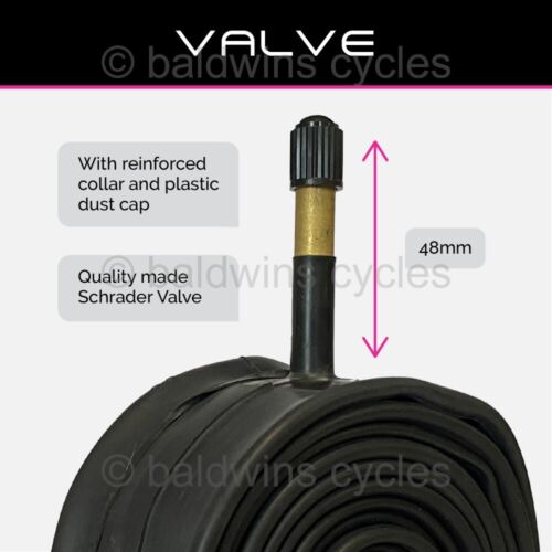 Baldwins 27.5 x 2.10 Bike Cycle Inner Tube Schrader Car Valve + FREE TYRE LEVER - Picture 3 of 15