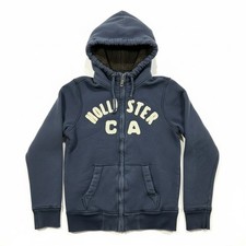 Hollister Strands Point Hoodie Men  s Small Navy Sherpa Lined Full Zip