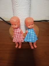 coppia mini bamboline celluloide?h.cm 11  anni 60
