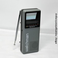 1986 SONY Watchman FD-10A Portable B W TV UHF VHF Analog Japan WORKS - SEE VIDEO