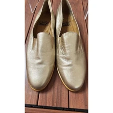 Selby Moc Fit Metallic Gold Brazilian Handcrafted Leather Loafers Shoes 8.5 AA
