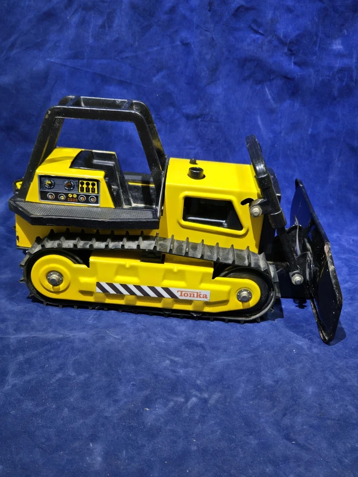 Bulldozer Tonka de colección amarillo acero prensado vehículo de construcción juguete pesado Foto 3 de 4