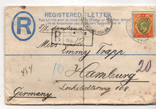 S. Nigeria 1910 KEVII 4d on 2d Registered Letter cover Lagos to Germany WS46917