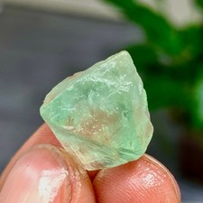 4G Natural mini green fluorite octahedron crystal mineral Special Offer
