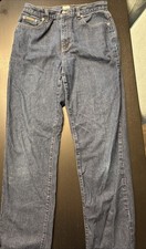 Vintage Calvin Klein Women's Denim Easy Fit Blue Jeans Leather Tab Size 10