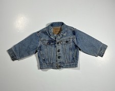 Vintage Levi's Made in USA Kids Blue Jean Jacket Orange Tab Size 2T
