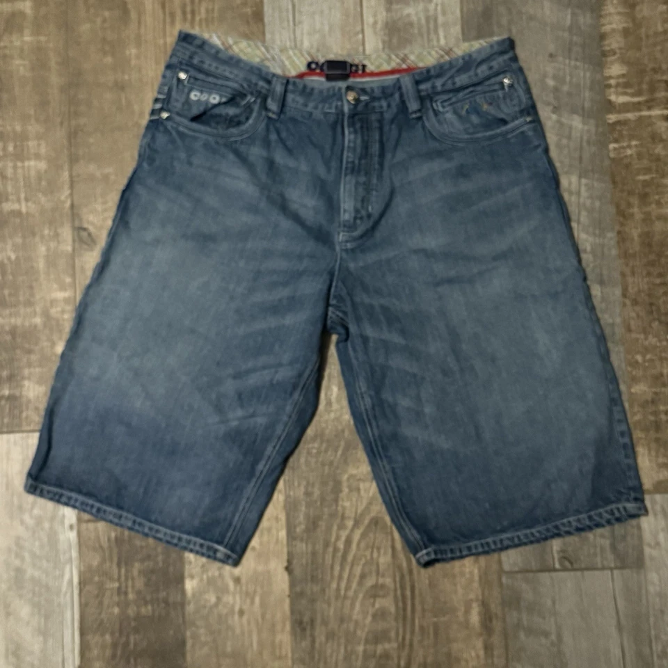 Pantalones cortos vaqueros bordados vintage Y2K COOGI para hombre talla 42x17,5 Foto 4 de 4