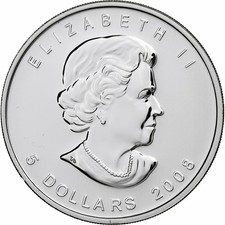 [#1114759] Canada, 5 dollars, 1 oz, Feuille d érable et Inukshuk, 2008, Royal Ca
