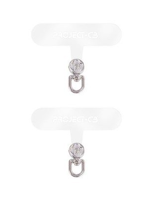 project-cb Phone Tether Tab 2 Pack,Universal 0.5mm, Clear-silver