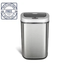 NINESTARS 21.1-gallon Motion Sensor Stainless Steel Trashcan DZT-80-4 Silver